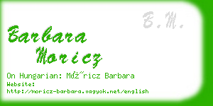 barbara moricz business card